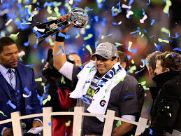 Russell Wilson won his first Super Bowl with the Seahawks in his second season in the NFL. He threw for 206 yards and two touchdowns in the 43-8 win and he out dueled Payton Manning, one of the game’s greatest players in route to the title. Photo Credit: Josh Patterson