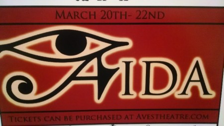 “Aida” involves a story of forbidden love between an Egyptian captain and heir- Radames- and a captured Nubian slave- Aida.  Aves Theatre’s production features a young cast, including Alexander Montchai and Isabella Gonzalez, both 10, playing the leads. In order to rest their voices and minds before the opening of the show, the entire final dress rehearsal was cancelled, which sprouted differing reactions. Photo courtesy of Tori Swart