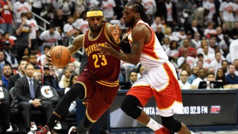 Lebron James (23) is guarded by Demarre Carroll. LeBron is averaging over 25 points in these playoffs, which is two points under his regular season average. This is Cleveland's first trip to the NBA Finals since 2007. PC: MCT Photo