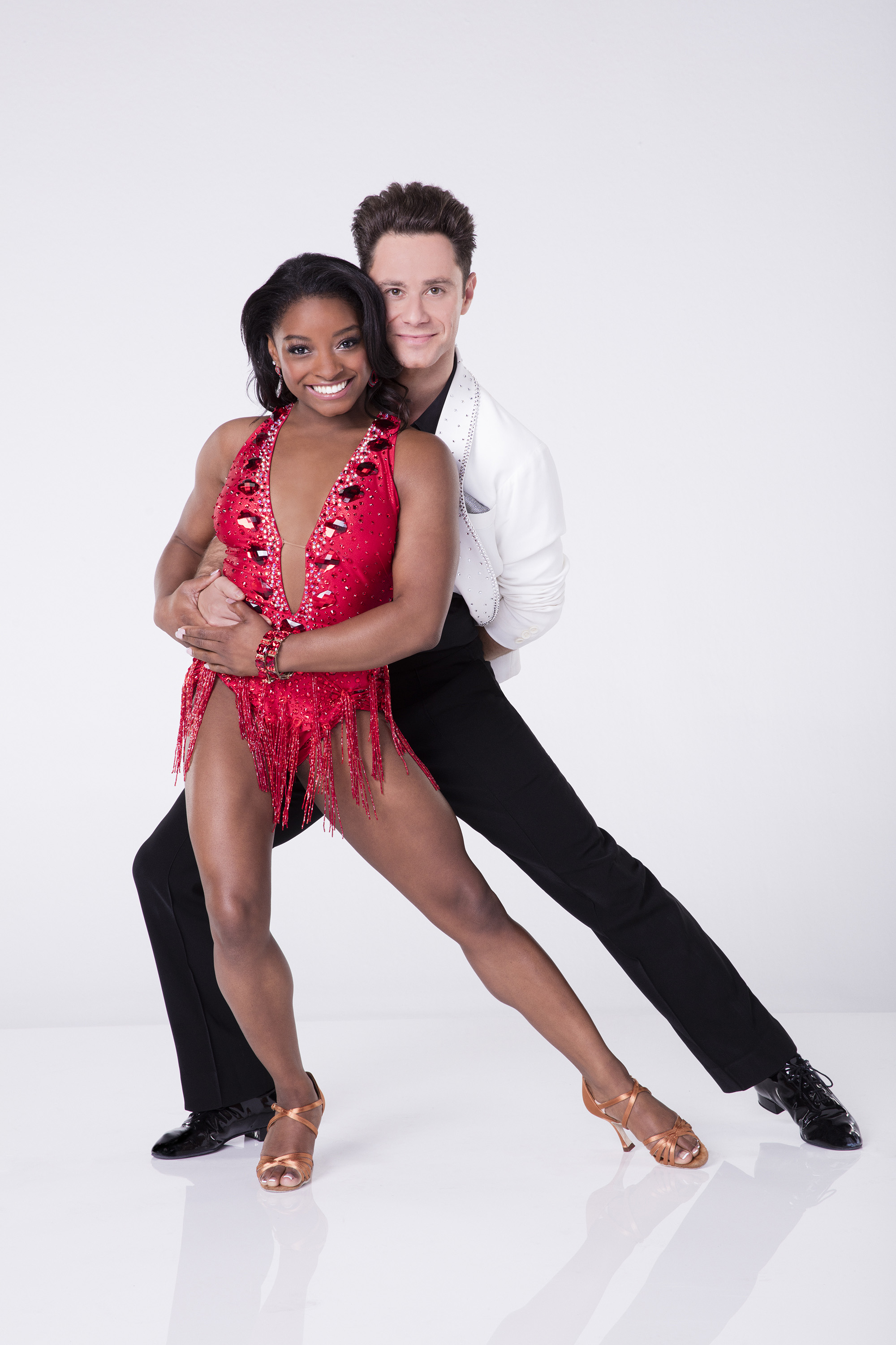 PICTURE PERFECT Simone Biles poses with her dance partner Sasha Farber for “Dancing with the Stars” (DWTS) pictures. Biles is not the first gymnast from her group, the Final Five, to compete in DWTS. Laurie Hernandez, 16, won the mirror ball trophy last year.