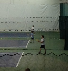 Many players, including David Muskal, 11, train and compete at private tennis clubs around the city to prepare for the season.  On Fri. Oct 11, the first official meeting will discuss all offseason programs and activities. Morning Conditioning and Gold Club are the most popular programs to help improve mental and physical stability. Photo courtesy of Alex Wittenbaum.