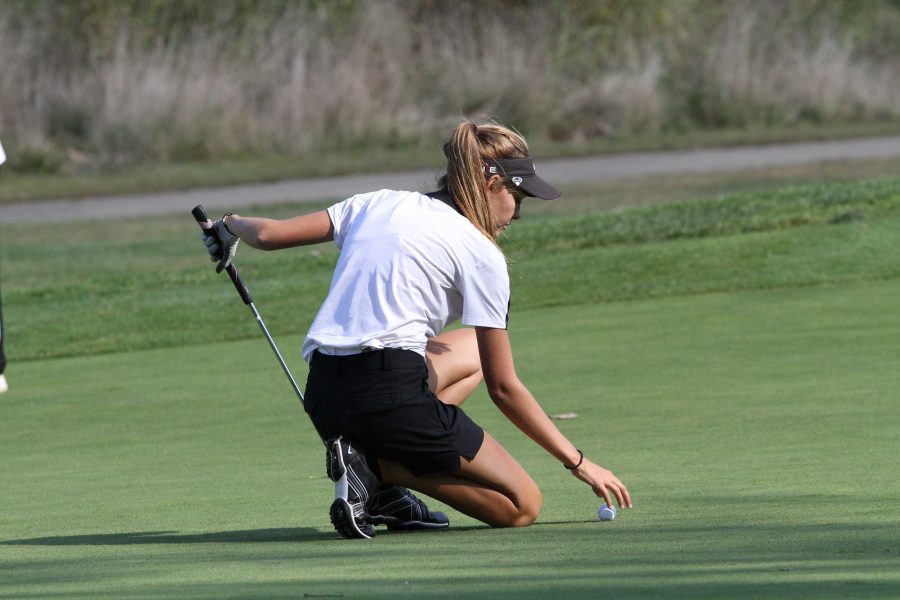  “Playing high school golf is much more intense and you make more friends plus it’s more competitive. Also, it’s people who actually know how to play.” said Alexandra Meckes, 9