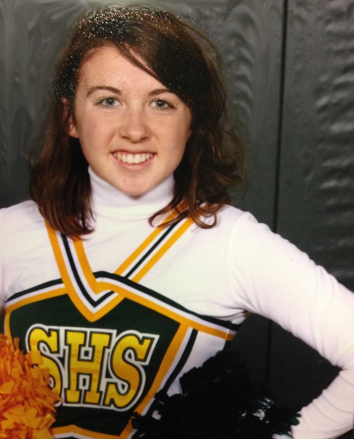 Alexis Corcoran, 12 is one of two seniors on the Varsity Basketball cheerleading team. This is her first year cheering. Photo courtesy of Alexis Corcoran. 