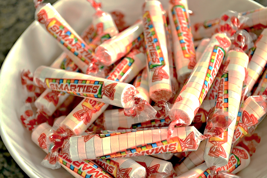 Smarties are small colorful candy tablets in six assorted colors and flavors. There are three size tablets, regular, giant, and mega. Their huge success is largely because of the taste which is a combination of sweet, sour, and fruity. Photo Courtesy: MCT Photo