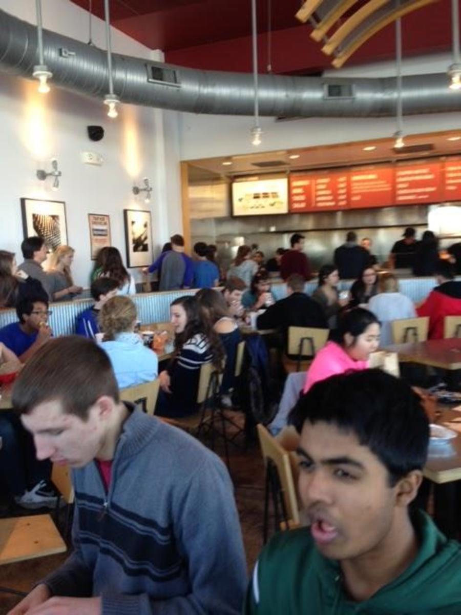 Chipotle was full of students and students’ family members on Feb. 19, the day of The Leaf fundraiser. The Leaf received 50% of all proceeds. The large crowds show that it was very successful in funding The Leaf Newspaper. 