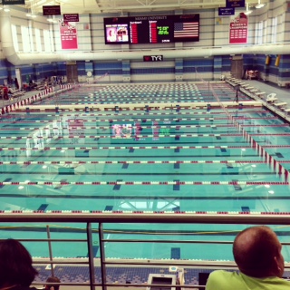 The Miami pool features two separate pools during the short course season. One pool is for competition and the other is for warming up and warming down in. The district meet was held here from February 14 -15, 2014.

Photo Courtesy: Grace Deng