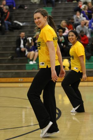 Megan Crone, 12 during the Senior Night performance. Crone has been on the team all four years of high school. She will be graduating this year which means someone will have to fill her spot. Photo courtesy of McDaniel’s Photography 