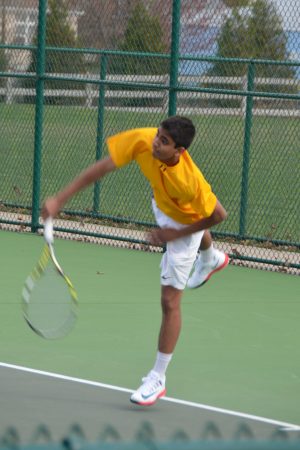 Deepak Indrakanti, 11, closed out the match against Mason and Upper Arlington. “I told myself to focus on playing my own game, and it eventually worked out in the end,” said Indrakanti. Photo courtesy of Fred Peck Photography. 