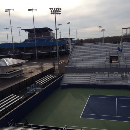 The green and blue tennis courts littered with scuff-marks of the greatest tennis players are now being used by SHS student athletes. As challenge matches continue and doubles matches begin, tennis players are able to start to form an idea of where they will be placed for the 2014 tennis season. Photo courtesy of Alex Wittenbaum.