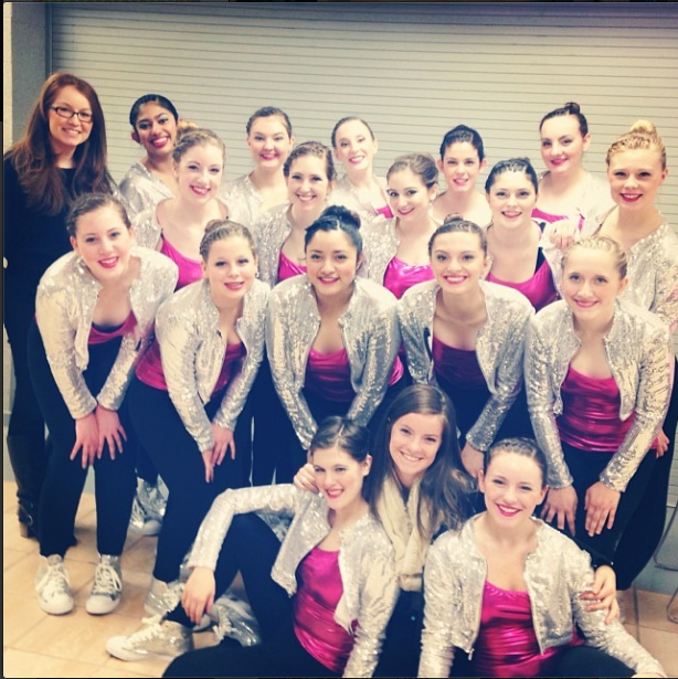 The Flyerettes are preparing to compete with their hip-hop dance at OHSAA Regional Competition at Springboro High. They did not make it to state but continued performing at basketball games.  On March 27 the team will gather one last time to reminisce on the past season. Photo courtesy of Ashley McNamara.