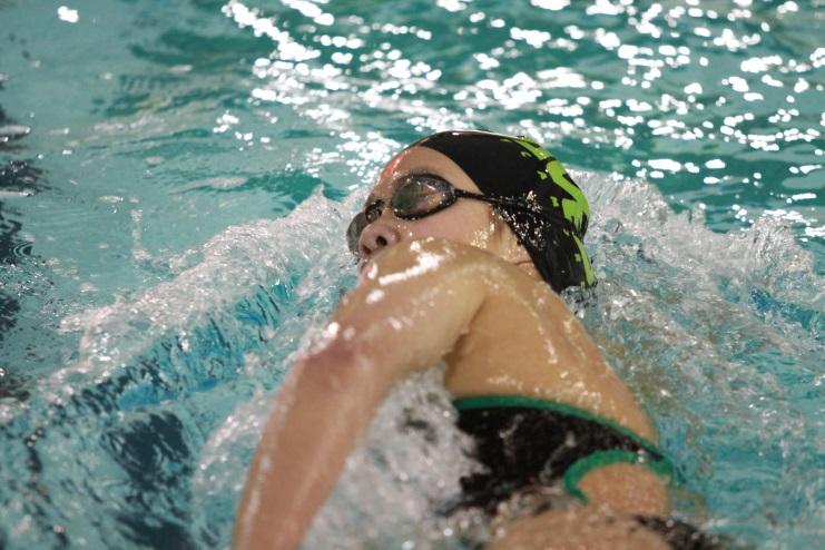 Priscilla Wu, 10 swims the 100 yard breast stroke. During the offseason, Wu opts to swim at a local pool or run. Her season however, has not ended yet as she will be competing in the USA Swimming Sectional meet this weekend. (Photo courtesy of McDaniels photography)