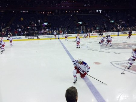 The New York Rangers prepare to face the Columbus Blue Jackets in a regular season game. All fans can watch 20 minutes of practice before the game starts. The Rangers against the Blue Jackets is usually a good game since both are rivalry teams
