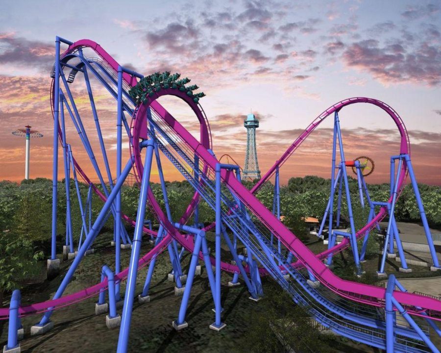 The Banshee replaced the wooden roller coaster, Son of Beast, which closed in 2012 due to an accident and other structural problems. It was built by a Swiss roller coaster company called Bolliger & Mabillard, who also built the Diamondback. The Banshee cost King’s Island $24 million to build. Image courtesy of Kings Island. 