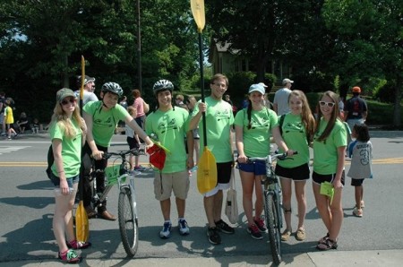 Get Out Cincinnati marches in the Blue Ash Memorial Day parade. They spread the word to local elementary and junior high kids, informing them about the upcoming event.  They have been working very hard and are excited to see how everything turns out. Photo courtesy of Liz Dufour.