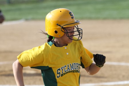 Hannah Melvin is a very important part of the softball team. Her great defense at second base it always solid. She also is one of the people helping get her batting up. Photo courtesy of McDaniel photography.  