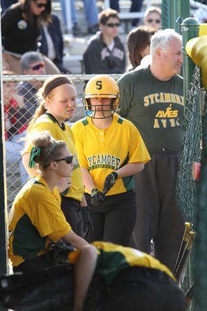 The girls have struggled with their hitting all year. The softball team’s defense has been strong, but what has hurt them all year is hitting. Getting more hits will help the girls win in their upcoming games. Photo courtesy of McDaniel’s photography. 