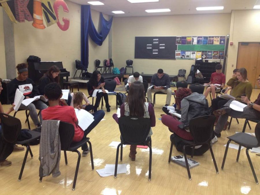 The cast of The Odyssey gathers after school to read through the script. The large ensemble cast requires in-depth knowledge of every aspect of the play. Reading through the entire work allows for mutual understanding for all involved.