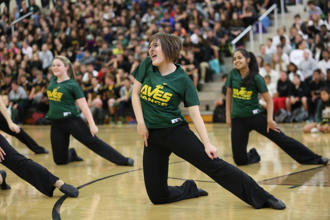 Flyerettes dance to raise school spirit