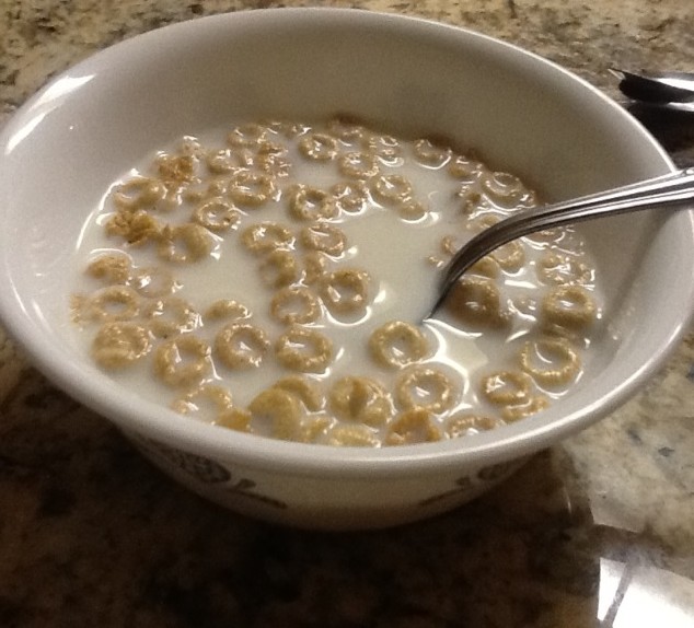 Cereal is often a go-to breakfast . This bowl of Cheerios is considered fairly healthy. However, in many cereals, sugar is the main ingredient.
