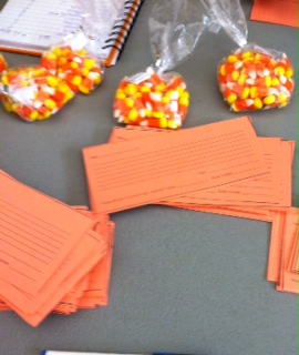Freshman sell the bags of candy corn at lunch. The class of 2018 has been working on this fundraiser for several weeks in preparation for the sale. Each bag is one dollar and they will be sold on Oct 29, 30, and 31.