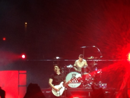 Singer Patrick Stump and drummer Andy Hurley rock out at the Bunbury Music Festival on July 12. The performance was filled with excitement and fun. The next time they will be preforming in Cincinnati has yet to be released.