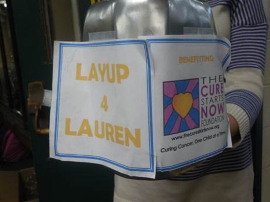 Layups+for+Lauren+was+held+in+the+gymnasium+during+all+lunches+today.+Students+and+teachers+gave+a+monetary+donation+so+that+they+could+shoot+baskets+during+their+lunch.+The+event+raised+money+for+the+Lauren+Hill+foundation+which+raises+money+and+awareness+for+childrens+cancer.