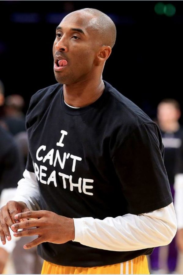Kobe Bryant and the rest of the Lakers, decided to wear the “I Can’t Breathe” t-shirts during warm-ups. These shirts have been seen all over the NBA and have become a movement to anyone wishing to support Eric Garner. Photo Credit: MCT Photo
