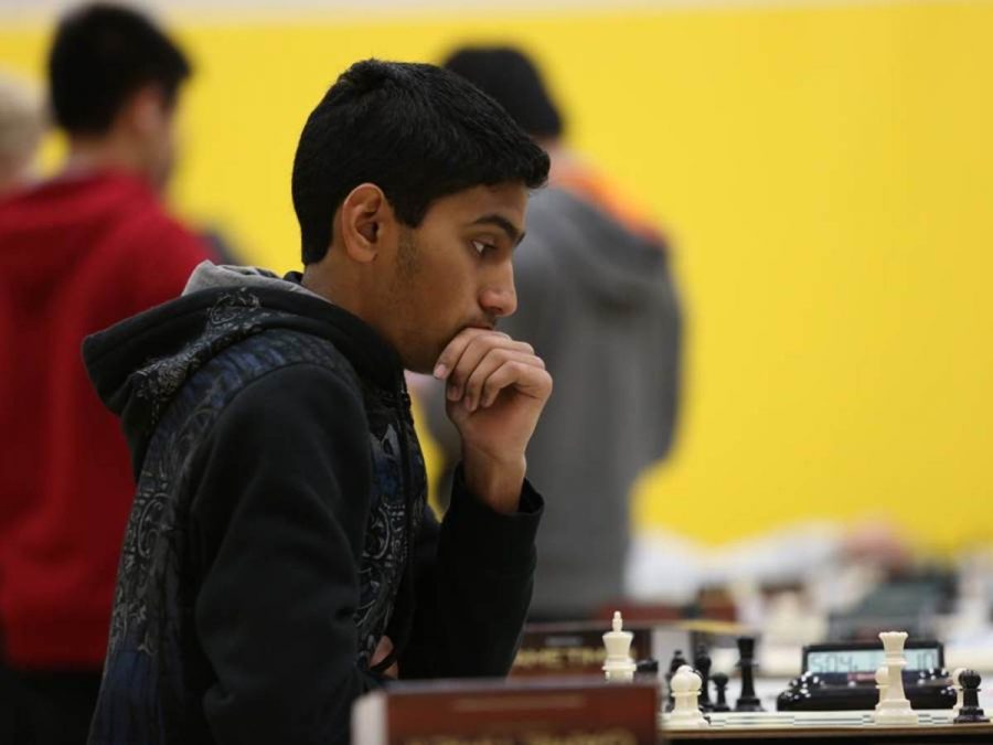 The team’s first board, junior Divyesh Balamurali deliberates a move. Balamurali aims to become a grandmaster before college. He is currently ranked in the top 20 in Ohio.
