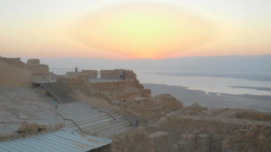 Masada, pictured above, is one of the holiest spots in all of Israel. People can either walk up the “snake path” or take a trolley car. The site is thousands of years of age. 
