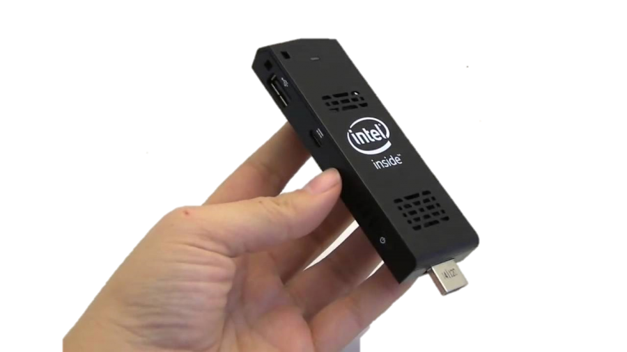Technology has gotten smaller over the years. Intel’s latest product, Compute Stick, is a 4-inch dongle that turns a big screen into a computer. Intel plans to launch the product on April 24th. Image by Max Fritzhand 