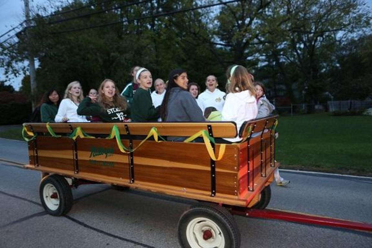 Giving cheers for Homecoming Day
