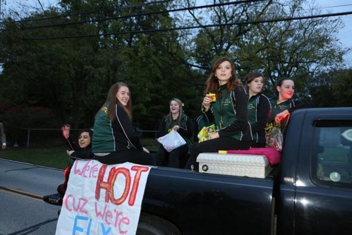 Giving cheers for Homecoming Day