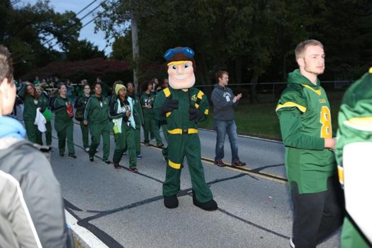 Giving cheers for Homecoming Day