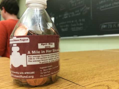 One of Blackmore’s students launched a clean water campaign, raising money to build a well in Africa. Each of Blackmore’s 30 students will fill a water bottle with spare change to raise funds. Photo courtesy of Lauren Saxon.