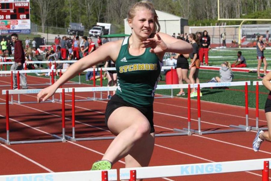 The 100 hurdles is a sprint event in which the athletes must clear over 10 hurdles before crossing the finish line. There is only one other hurdle event which is more of a middle distance event; the 3oo hurdles. Here, Metalitskaya competes in the 100 hurdles event at Kings High school clearing the second to last obstacle with determination.