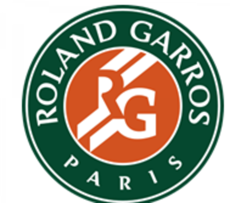 The logo for the French Open, also called Roland Garros.   Only two men have won the French Open in the last ten years, Rafael Nadal and Roger Federer.  Nadal holds the record for most titles at Roland Garros, winning in 2005-2008 and 2010-2014.