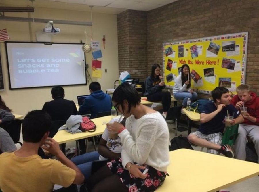 International clubs meets once a month on a chosen Thursday. There they learn about many different countries and cultures. 
Photo courtesy of Sherry Chen
