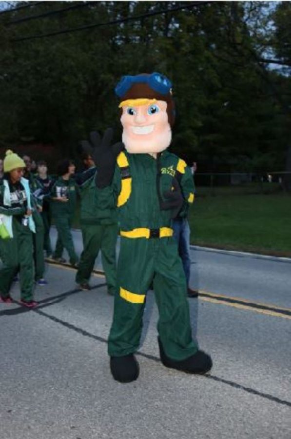 The Aviator is a loved character. He represents the Sycamore Community Schools district. He also shows up at almost every home sports event. 