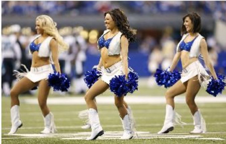 Indianapolis+Colts+cheerleaders+perform+at+half-time.+Cheerleaders+are+the+lowest+paid+employees+of+the+NFL.+Mascots+and+concession+workers+both+earn+more+than+minimum+wage.+