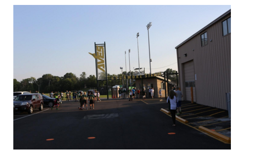 Bud Acus field at the Junior High School is the scene of football home games. SHS football fans sit in the Aves Cave. The Aves Cave is the student section. 