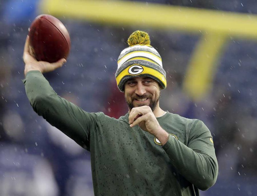 +++Green+Bay+quarterback+Aaron+Rodgers+warming+up+in+the+NFC+Championship+game+against+the+Seattle+Seahawks.+Rodgers+scored+the+most+fantasy+points+amongst+all+NFL+players+last+year.+He+was+named+the+highest+rated+quarterback+for+fantasy+by+ESPN+before+the+season+started.+++