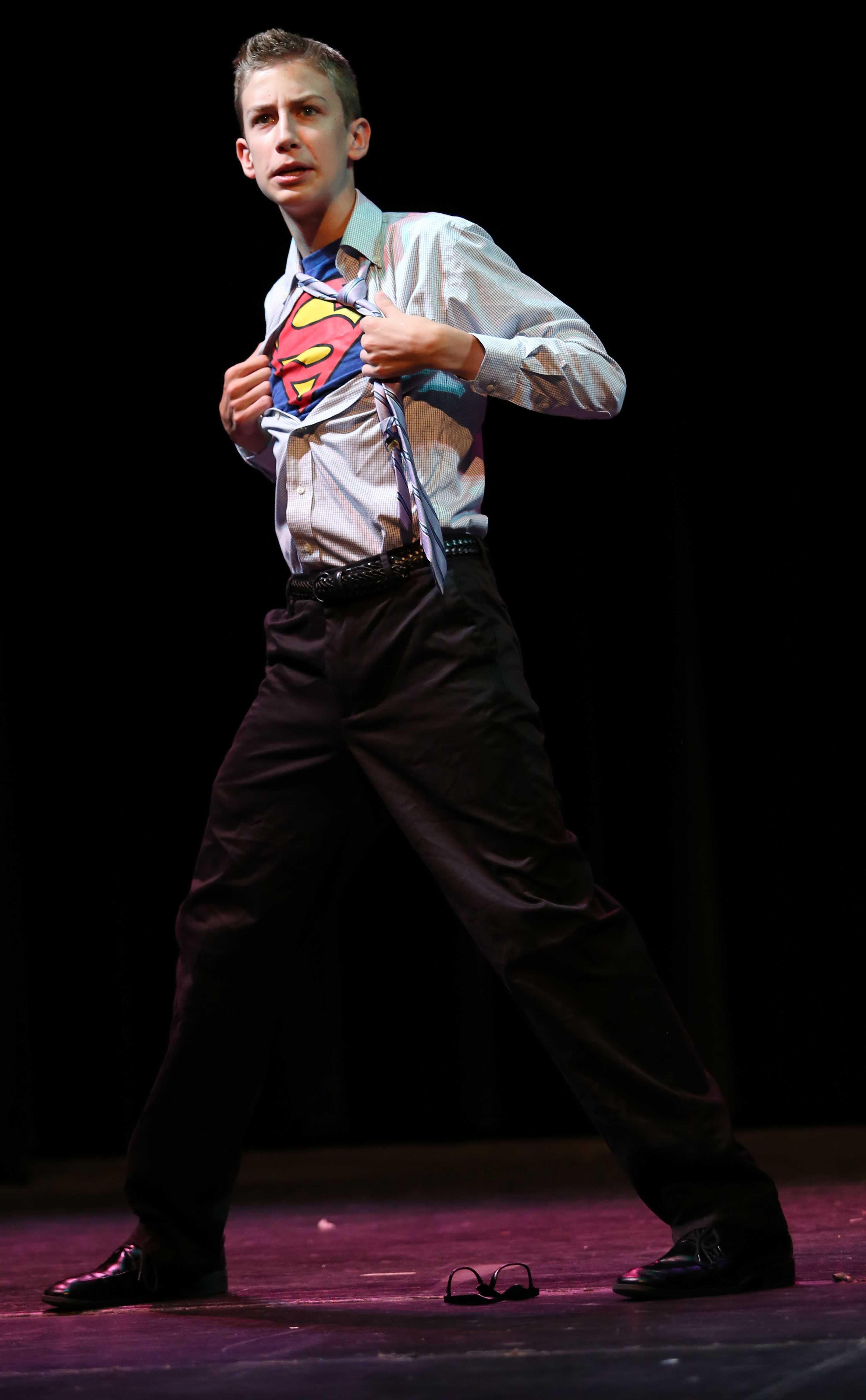 Superheroes save the day in One Act Play
