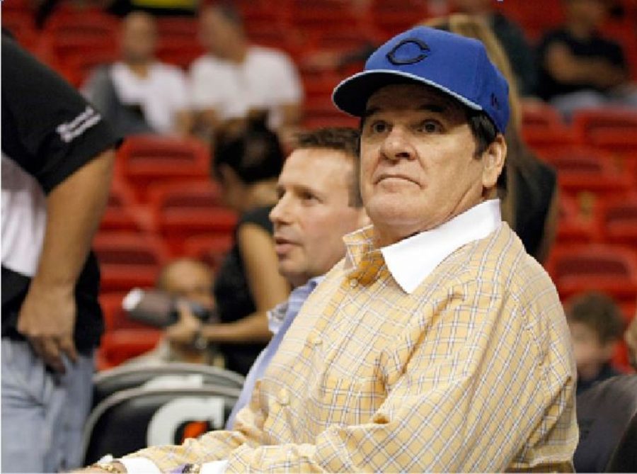 Pete Rose attends the Miami Heat game. It was against the Charlotte Bobcats at the American Airlines Arena in Miami, Florida. Rose was banned from baseball following the reveal that he bet on basebal during his time of playing for the Reds.