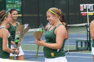 Varsity tennis hits way into senior night