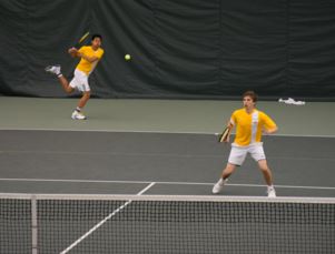 Freshman Alex Karev and sophomore Nathan Zhang play doubles. The dup won their match 6-1, 6-2. Although they won the match, the team ended up losing 2-3 in a closely match. 
