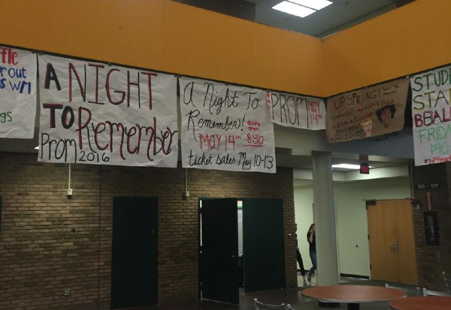 Student Council is in charge of making
posters to hang in the commons for school
events. Currently, the three posters 
advertising for prom include the theme and 
the date of the event and the date of ticket 
sales. More posters will be hung up. They 
will include the price of tickets and where
tickets will be sold. 