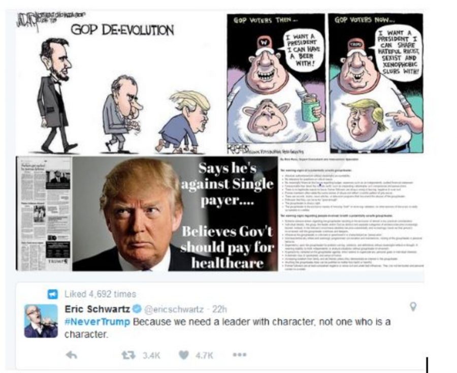 #NeverTrump has gone viral, with hundreds of thousands of tweets and still trending. People use the hashtag to release anti-Trump views and further its campaign. One tweeter, Brad Thor, wrote, ”#NeverTrump Because no nation has ever survived a leader with both narcissistic personality disorder and stubby fingers.”