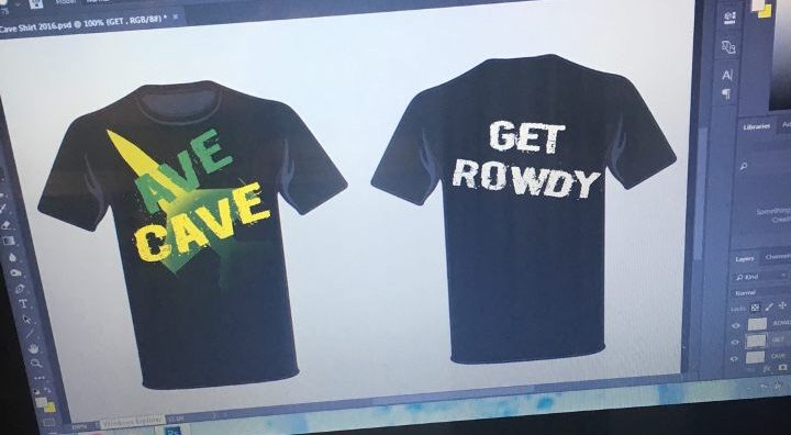 The senior class sent out a survey will the design of the Ave Cave shirt. Students were asked to take the survey and answer whether they would purchase a shirt, and if so, what size they would buy. This will help determine how many shirts to order and of what sizes. The seniors are working with a company to print the shirts which can print more, if necessary, fairly quickly.