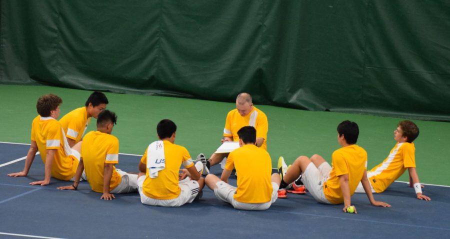 At the end of a tough 3-2 loss to Jackson High School, Coach Michael Teets talks about what went wrong and what went right. With the off season already in progress, the boys and girls Aviator tennis teams wake up before the others to train for next season. At the end of the off season, the players hope to be more physically fit and have more endurance.
Photo Courtesy of Sycamore Tennis.