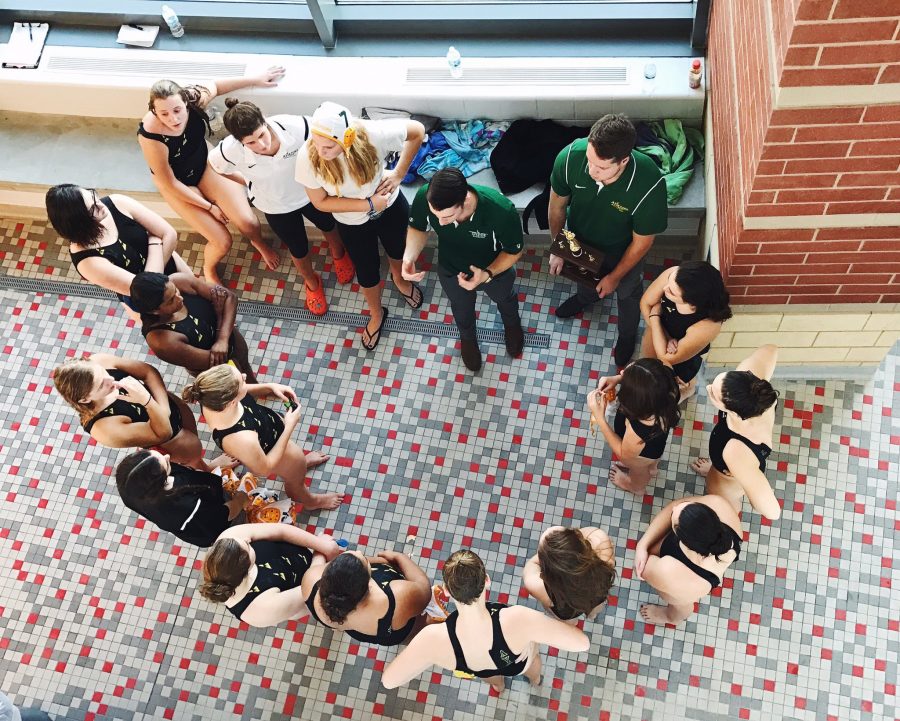 Marco+Polo.+The+ladies+water+polo+team+huddles+after+a+decisive+win+against+Milford.+With+the+season+coming+to+a+close%2C+many+of+the+ladies+will+move+on+to+swim+on+either+the+varsity+of+junior+varsity+swim+team.+They+will+continue+to+develop+their+aquatic+skills+throughout+the+winter+and+hopefully+return+to+water+polo+in+the+fall+conditioned+and+ready+to+play.+++